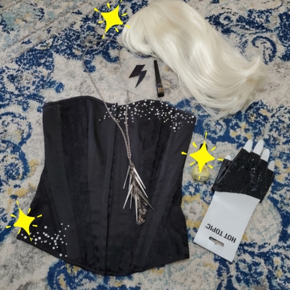 Charlotte Russe Other - Lady Gaga Cosplay Halloween Costume Black Corset Wig Gloves Necklace & Makeup
